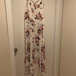 Torrid White Tiered Floral Tie Waist Maxi Dress 3X